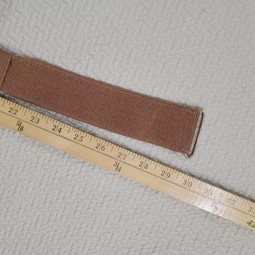 Vintage Rebecca's 80s 90s Pink Brown Braided Statement Belt Stretch